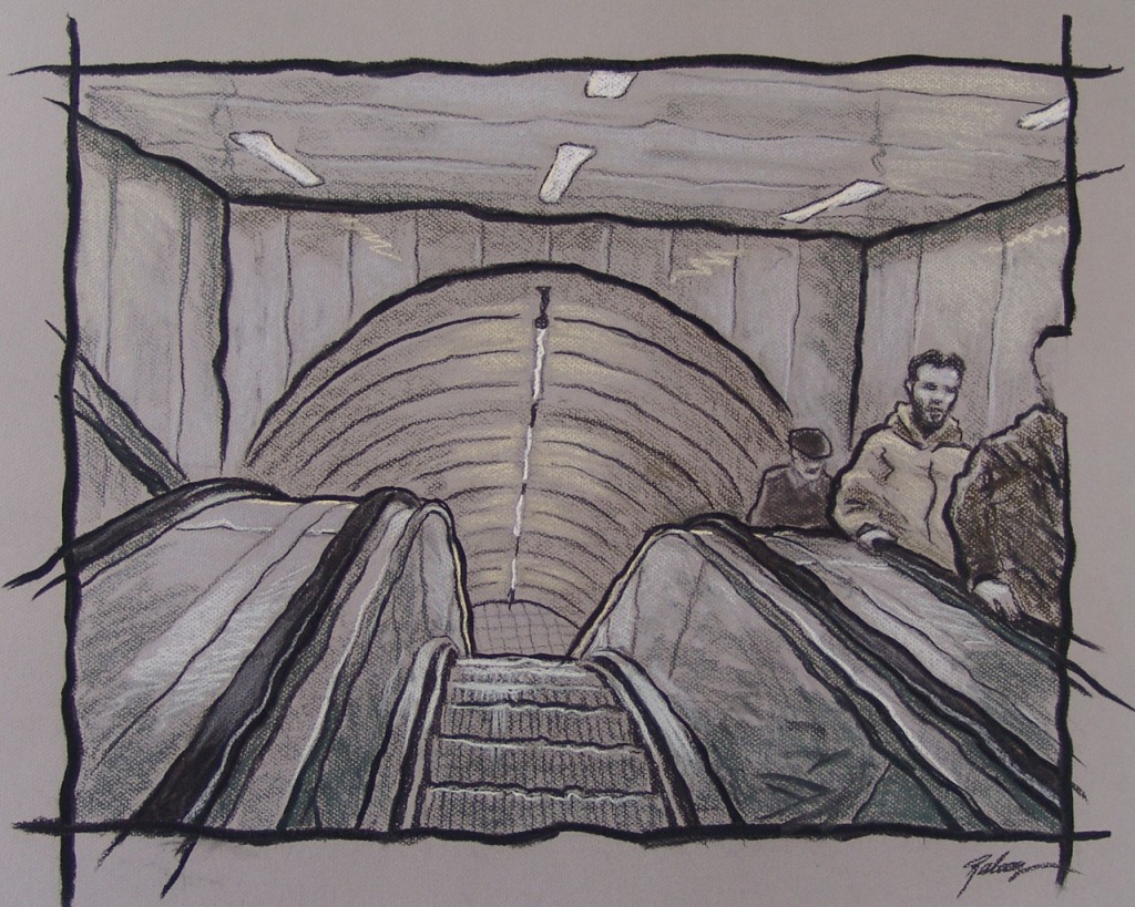 London underground, escalators